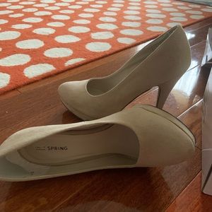 Beige Suede High Heels